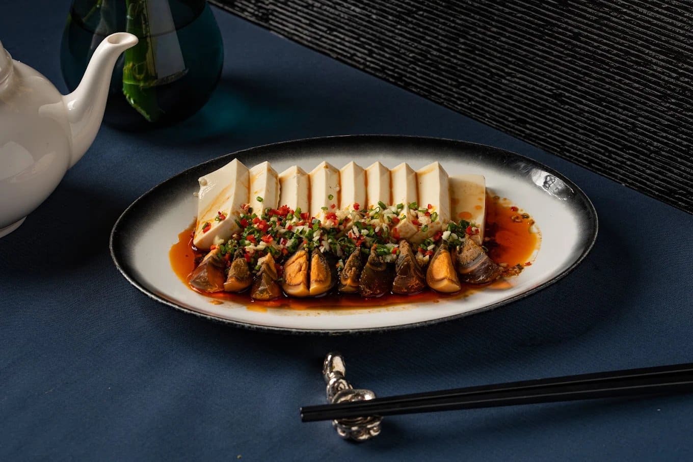 Century Egg Tofu with House-Made Chinese Red Oil