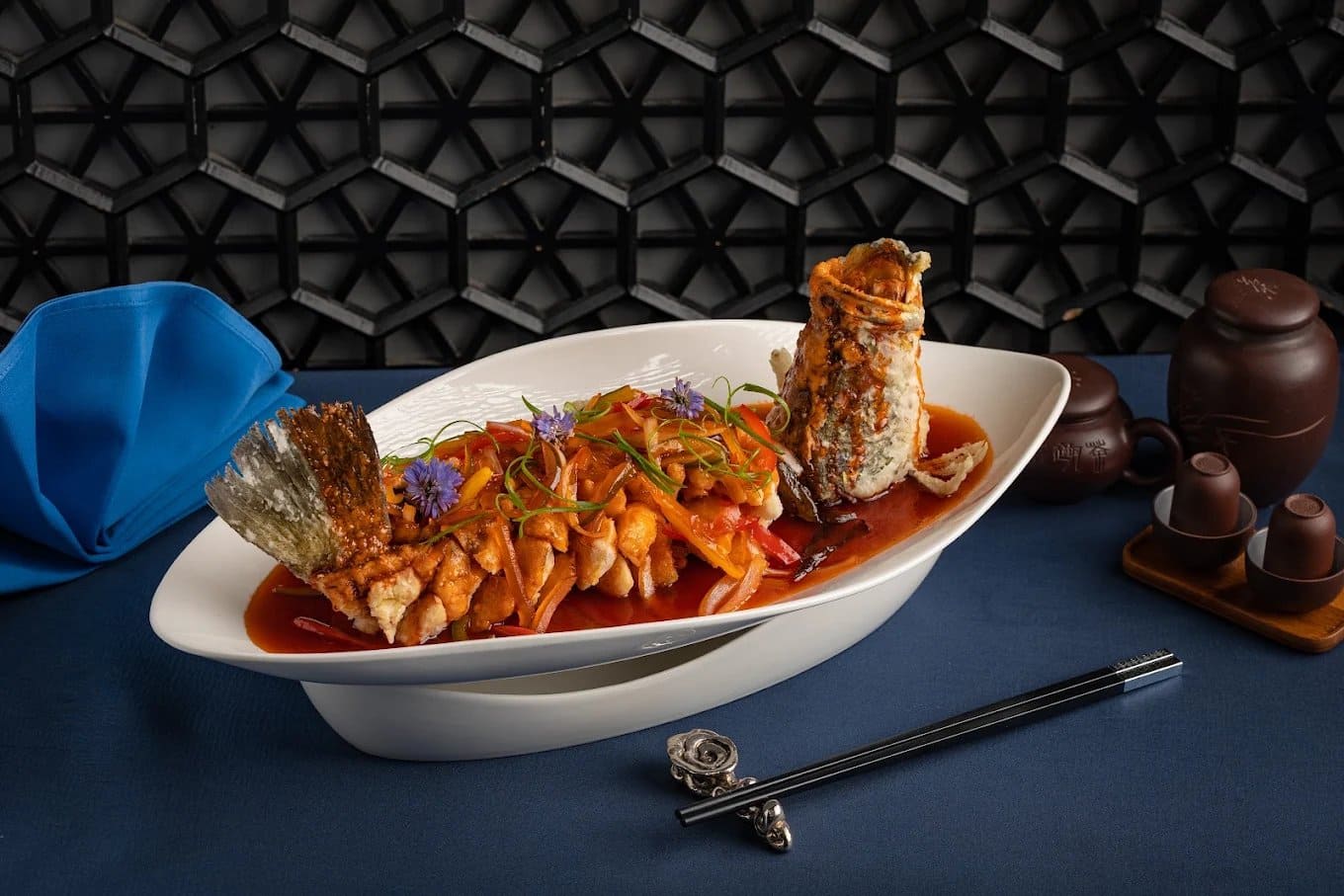 Deep-Fried Sea Bass with Sweet and Sour Sauce