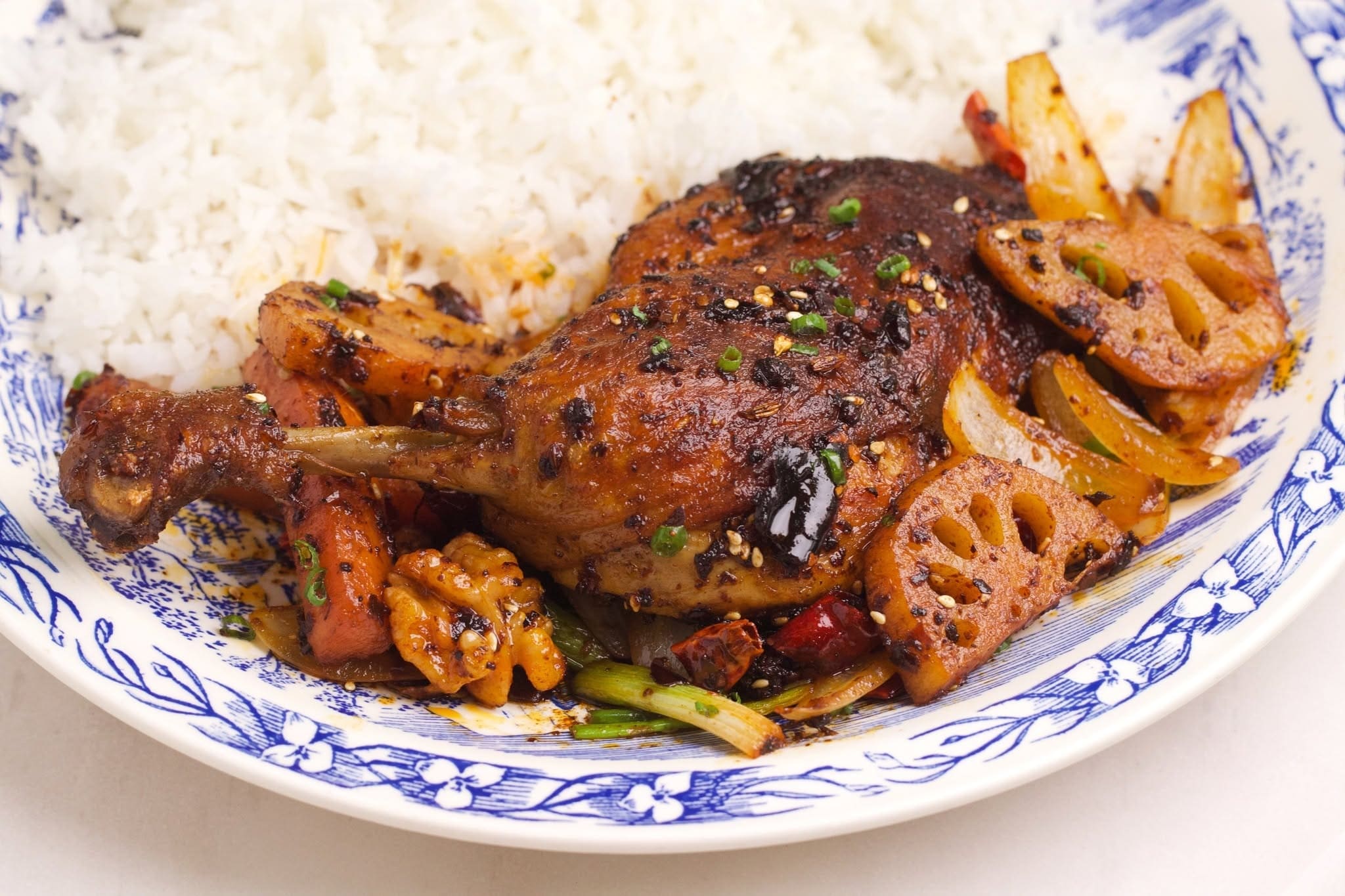 เป็ดพะโล้กงฟีผัดหมาล่า