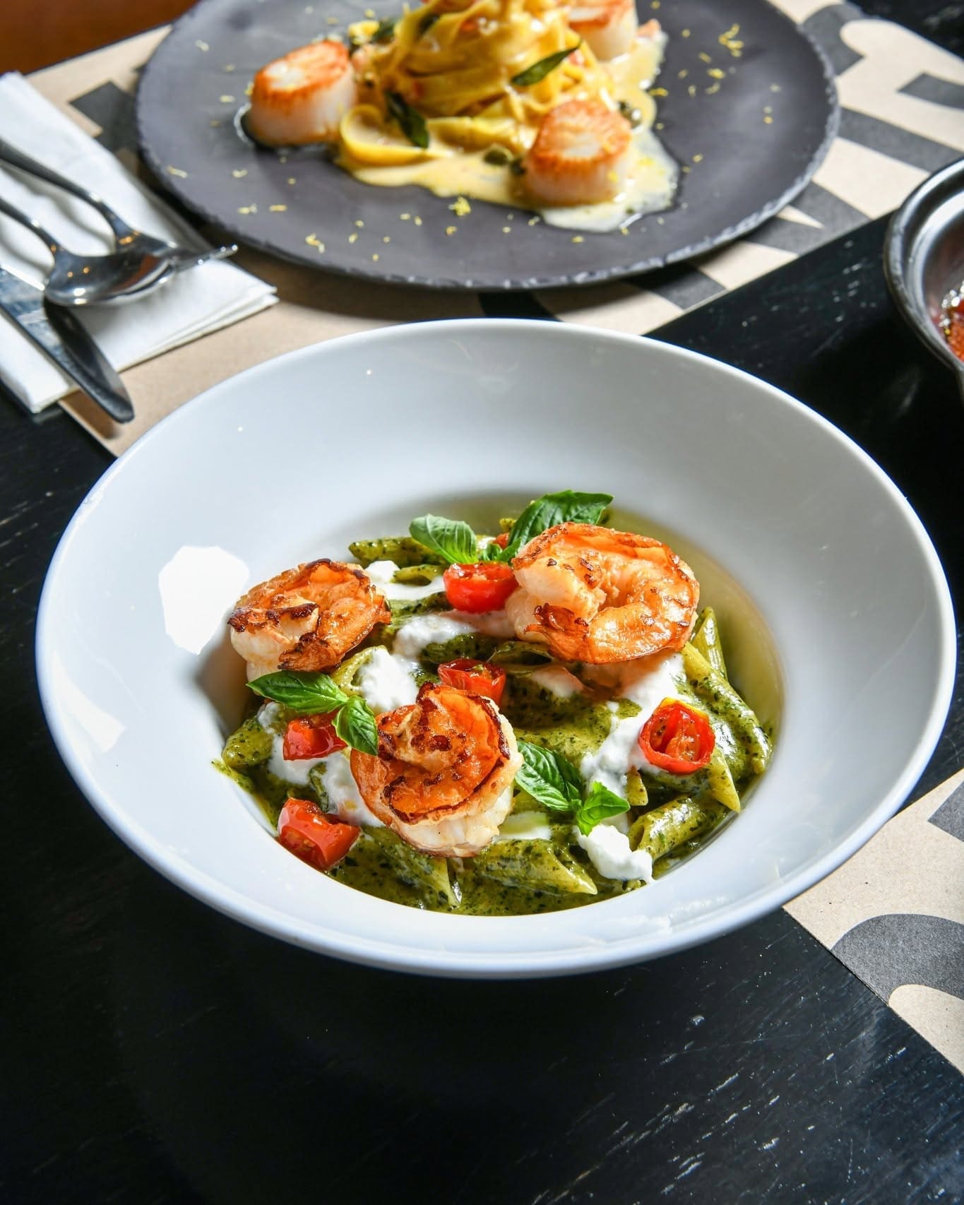 Pesto Penne & Grilled Shrimp