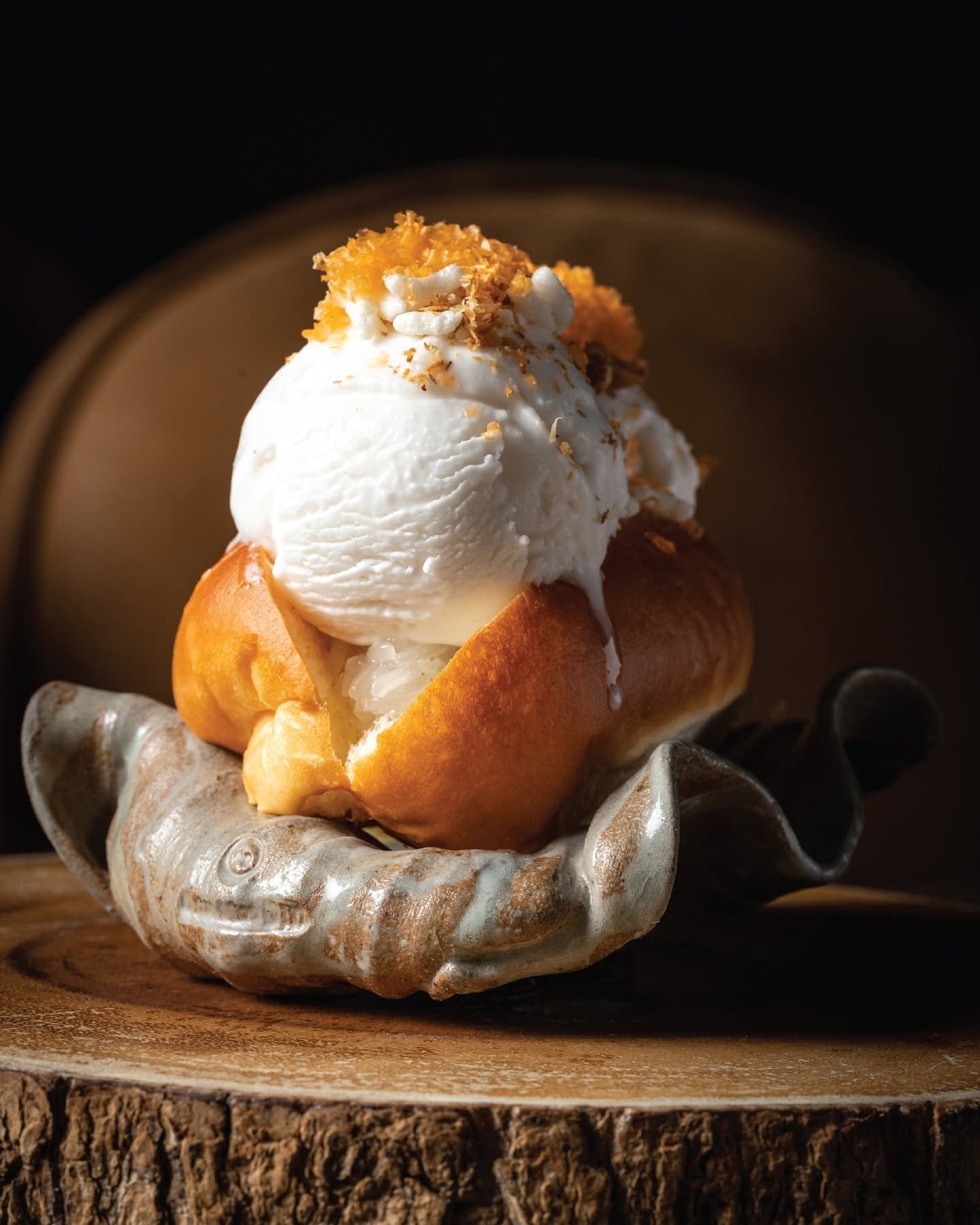 Coconut Ice Cream in a Bun